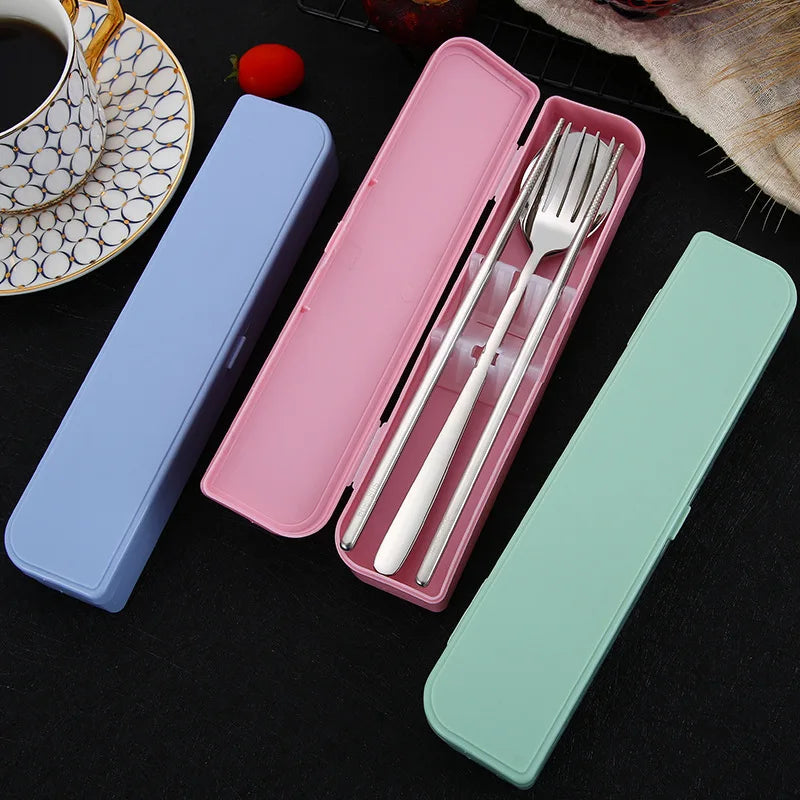 Personalized Mirror Finish Silverware Travel Stainless Steel Portable Cutlery Set