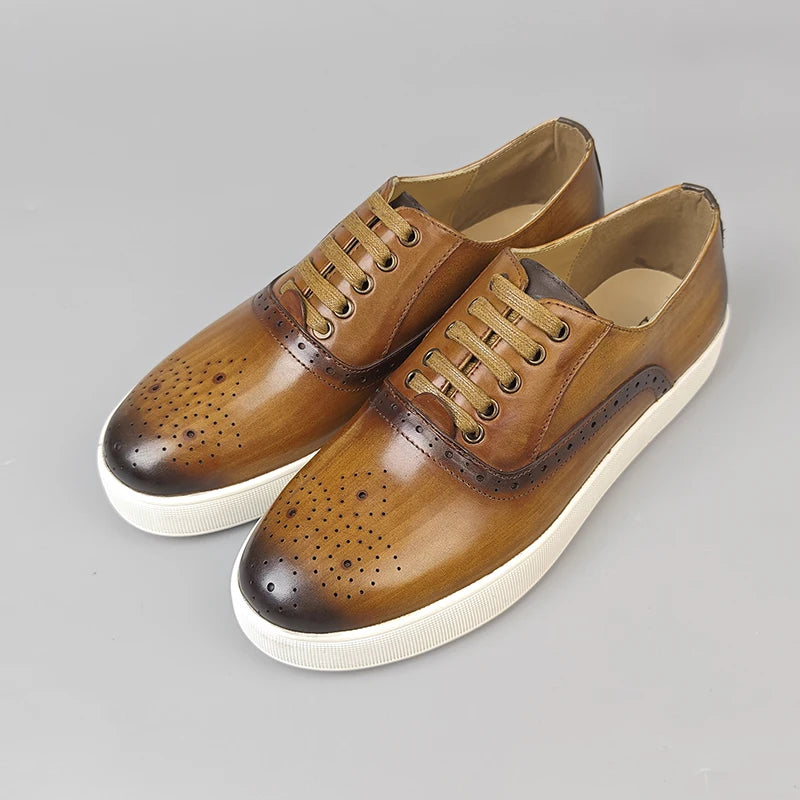 Hot-selling New Fashion Shoes for Men Quality First Layer Leather Lace-Up Closure Men Shoes European Foreign Trade Shoes Men