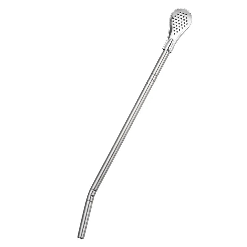 304 Stainless Steel  Mate Tea Filter Straw Spoon Flower Tea Coffee Stirring Spoon Creative Detachable Spoon Head
