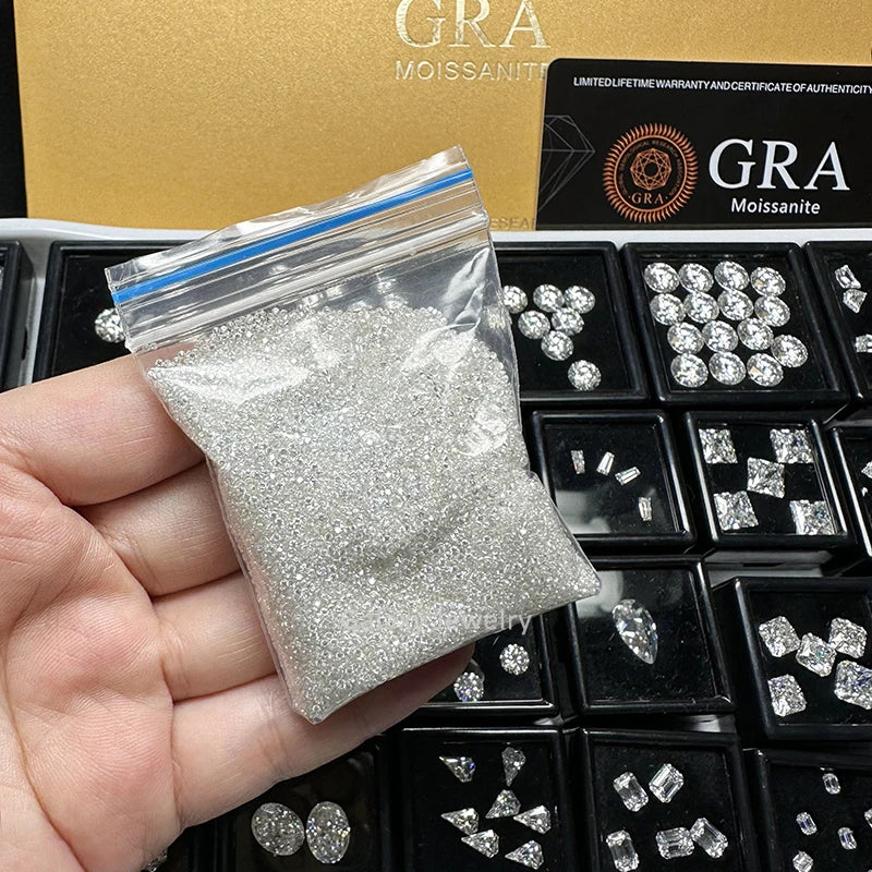 Pass Diamond Tester D Color White Loose Small Round Brilliant Cut Melee Moissanite Diamonds for Watch Jewelry Making