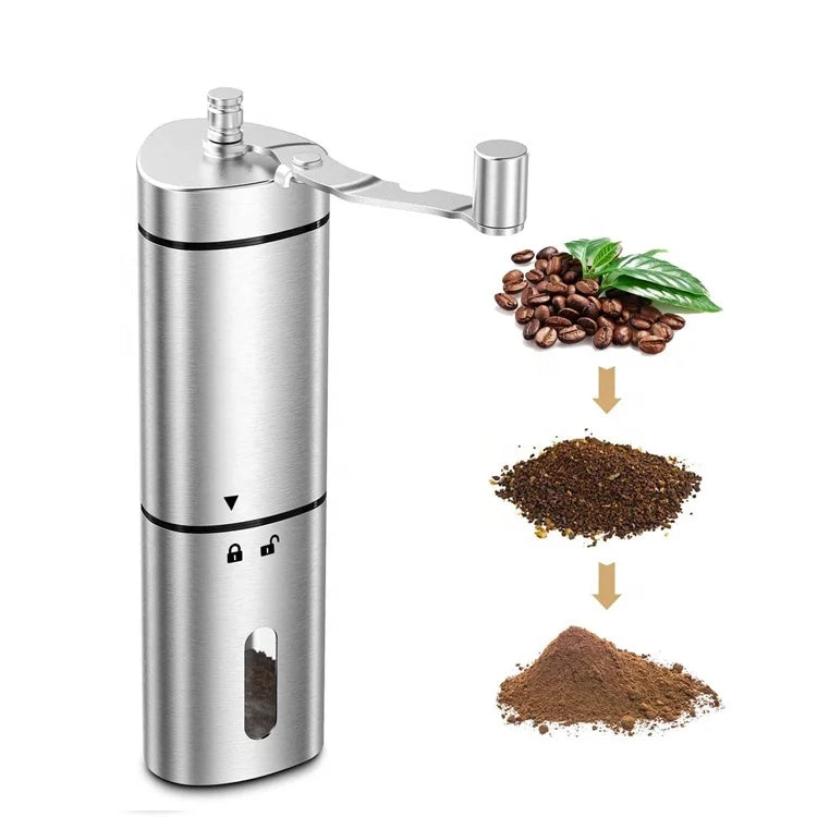Factory Price Triangle Hand Conical Burr Coffee Bean Mill Espresso Manual Coffee Grinder With Adjustable Setting