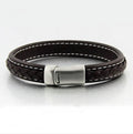 BioMagnetic Jewelry Leather Stainless Steel Bracelet Healing Arthtitis Bracelet