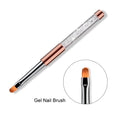 Gradient Design UV Gel Polish Nail Art Brush Draw Paint Pen Manicure with Silver Crystal Kolinsky Hair Acrylic Metal Handle