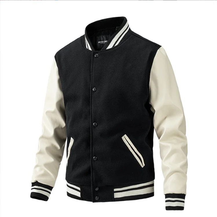 Winter Men's Baseball Wear Korean Version Slim Slim Cotton Wool Matching Color Jacket Fashion Young Men's Jacket