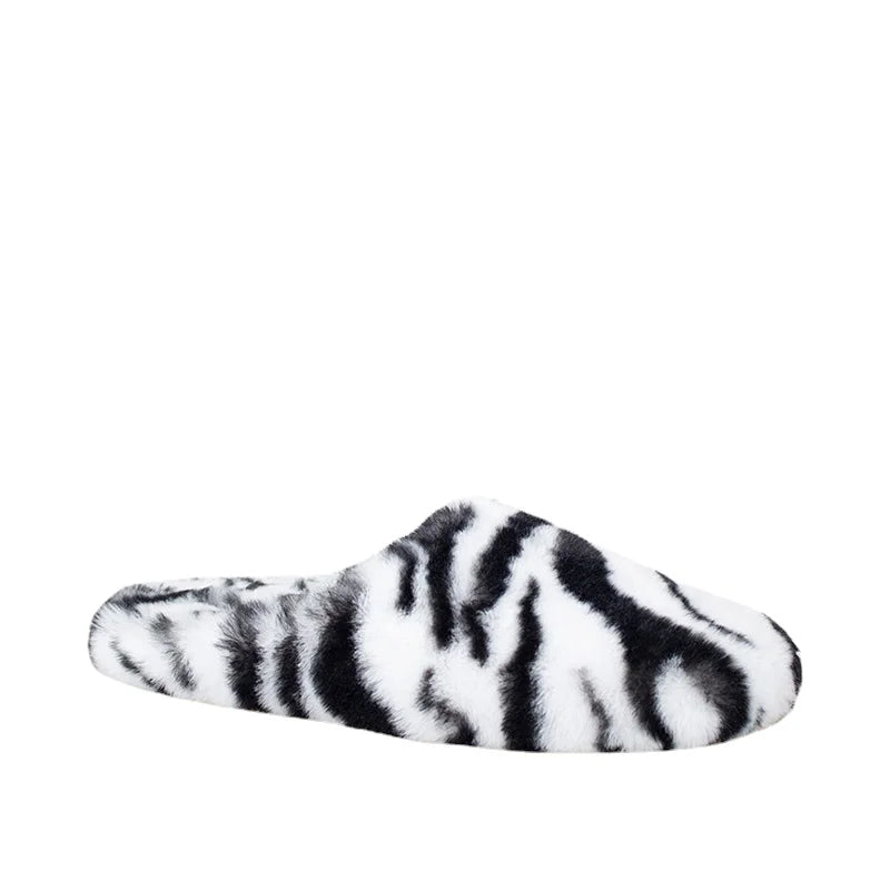 Customized Indoor Slides Slippers Women's Warm Fluffy Solid Round Toe Unisex Casual Platform Mules Slip-On Summer