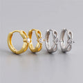 SP Fine Earring Hoops 18K Gold Plated 925 Sterling Silver Elegant Zircon Hoop Earrings