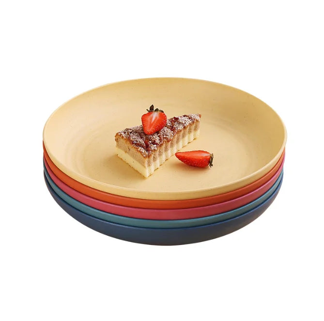 Nordic Wind 25cm Dinner Plate Eco-Friendly Plastic Dumpling Disc with Printable Logo for Household Use MOQ 100pcs