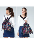 Nylon Travel Drawstring Backpack Waterproof Folding Storage Sports Fitness Bundle Pocket Bag