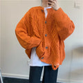 Custom Jacquard Twist Design Women's Cardigan Sweater Knitwear Supplier's Casual Winter Hollow Leopard Button Open Front Sweater