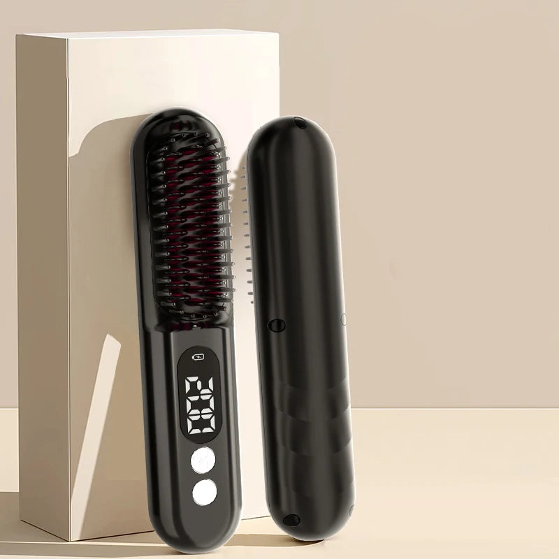 Hot Comb Black Mini Electric New Wholesale Electric Heat Hair Straightener Brush
