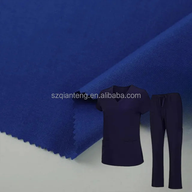 AQTQ 4-Way Stretch Twill Anti-Bacterial Rayon/Polyester/Spandex Medical Scrubs Fabric 72 Polyester 21 Rayon 7 Spandex Textile