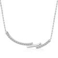 Minimalist Trendy Rhodium Plated 925 Sterling Silver Link Chain Cubic Zirconia Necklace Jewelry for Engagement Wedding Party