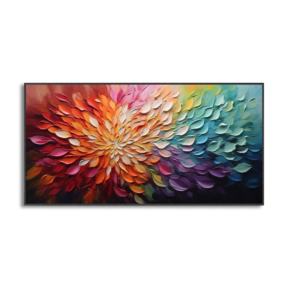 Flower Oil Painting Art Bohemian Artist Outfit Blooming Flower Botanical Landscape Art Living Room Decor Painting Wall Art Decor