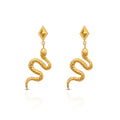 Chris April in Stock Fashion Jewellery 316L Stainless Steel PVD Gold Plated Vivid Snake Pendant Drop Earrings