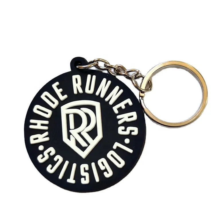 Custom Silicone Key Chain Handmade Made of Pvc Round logo Keychain Rubber Keychain