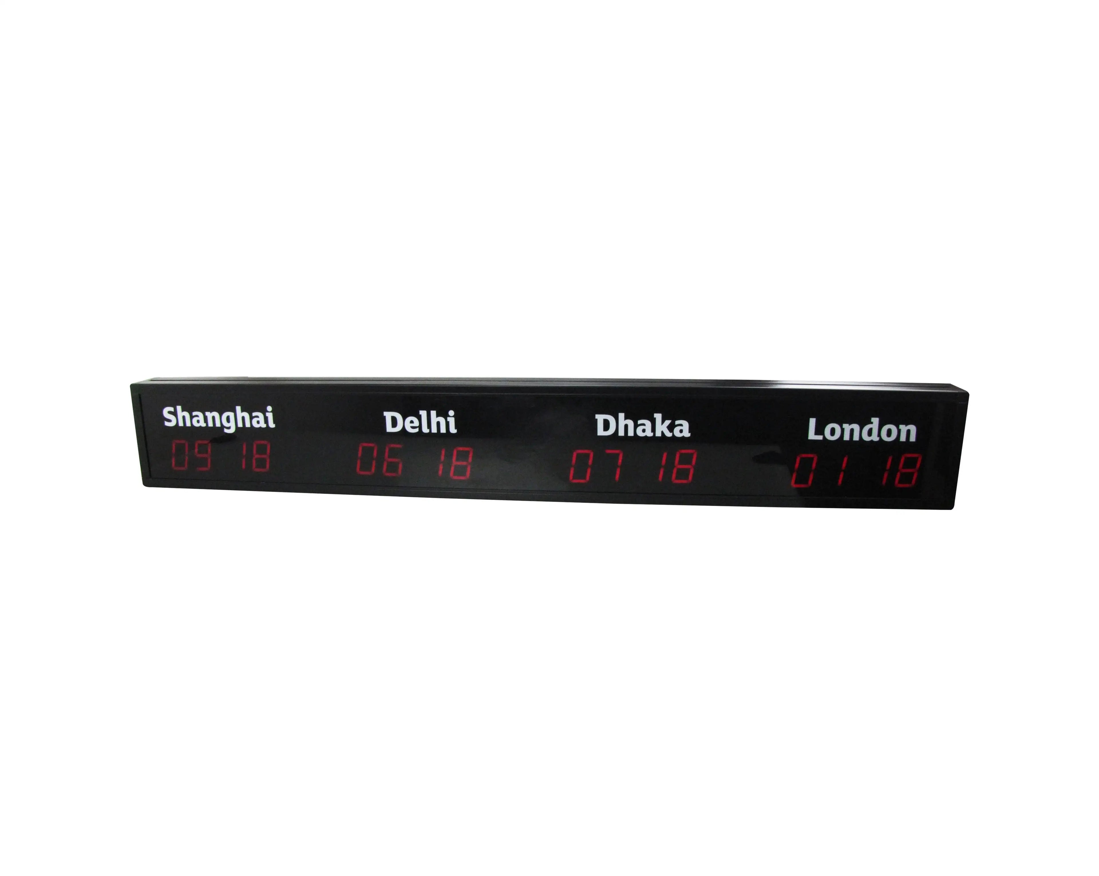 Ganxin World Clock 4 Time Zone Wall Led Digital Display World Clock for Hotel Home Wall Decor