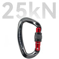 25KN D-Shaped Aluminum Aviation Metal Carabiner Snap Hook Screw Lock Climbing Tool