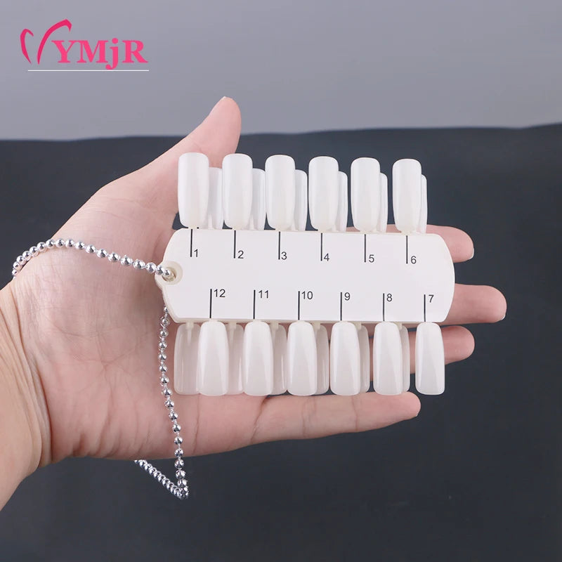 Professional Nail Tip Display Board 24 Tips ABS Plastic Polish Chain Flexible Color Card Display for Nail Art DIY