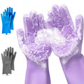Food Grade Silicone Dishwashing Gloves Anti-Slip Waterproof Heat Resistant Reusable Kitchen Gloves for Home Pet Care Cleaning