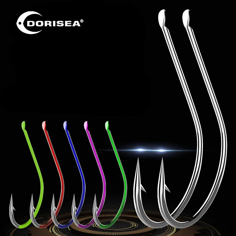 DORISEA High Carbon Steel Akita Kitsune Fishing Hook Bulk Packaged for Lure Fishing of Bass Shark Trout Saltwater Fish in Rivers