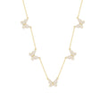 Abiding Five Butterfly Gold Plated Jewelry Classic Fashion 925 Sterling Silver Statement Necklace for Women Wedding