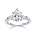 Sterling Silver 925 Moissanites Ring Fashion Classic Luxury Water Droplet Shaped Moissanite Wedding Ring Jewelry