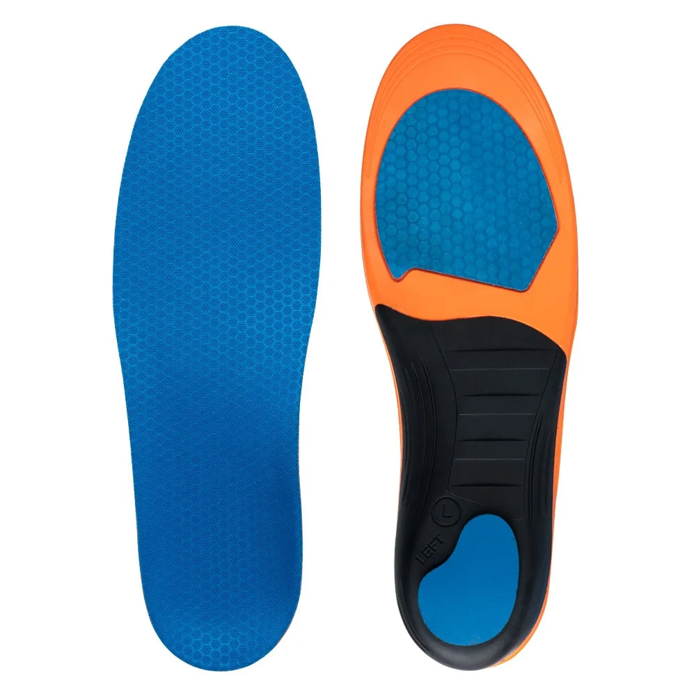 Flatfoot Orthopedic Poron Pu Gel Arch Support Plantar Fasciitis Insole Corrector for Orthotic Shoe Insoles