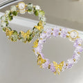 INS Fantasy Popcorn Cracked Crystal Beads Bracelet Butterfly Charm Gradient Color Girl Women Friendship Bracelets Jewelry Gift