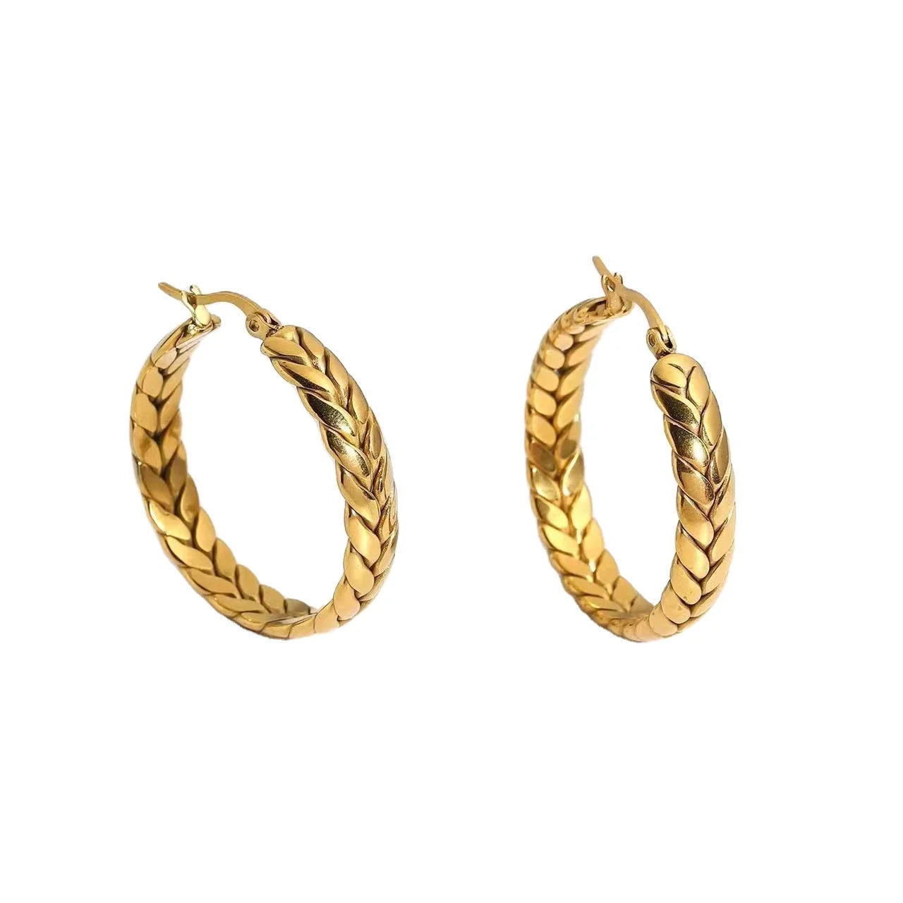 Women Christmas Hoop Ear of Wheat Shape Stainless Steel Earrings Lot