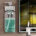 Wall Mounted Stainless Steel Automatic Liquid Soap Dispenser & Shower Gel Holder with Lock Modern Bathroom Design