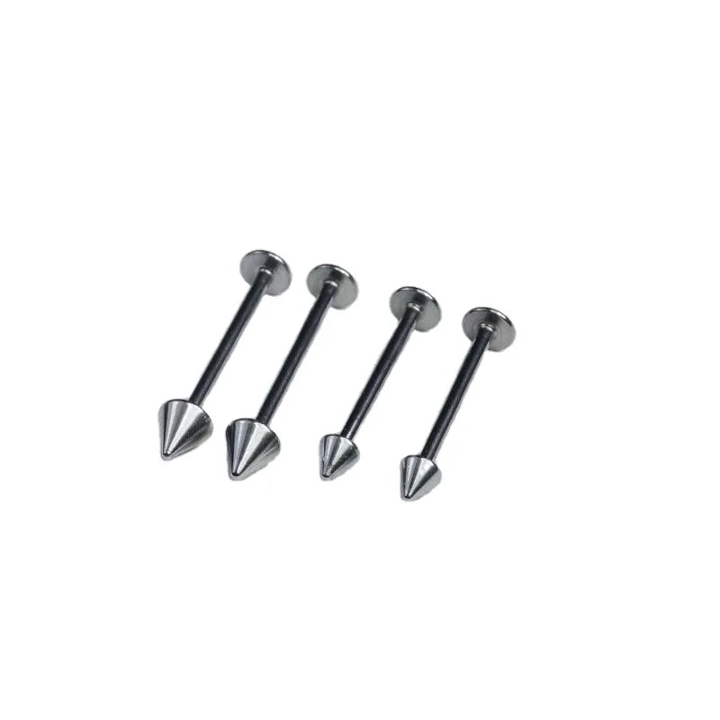 ASTM  Stainless Steel Lips Nose Stud Labret Punk Style Spike Shaped Nail Ear Tragus Helix Cartilage Body Piercing Jewelry