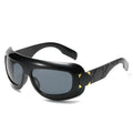 ADE WU XY6726 Oversized Wrap Around Sun Glasses UV400 Women's Steampunk Shades Designer Futuristic Y2K Sunglasses