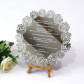Luxury Silver Mirror Flower Wedding Invitation Mirror Acrylic Menu Cards With Custom Print