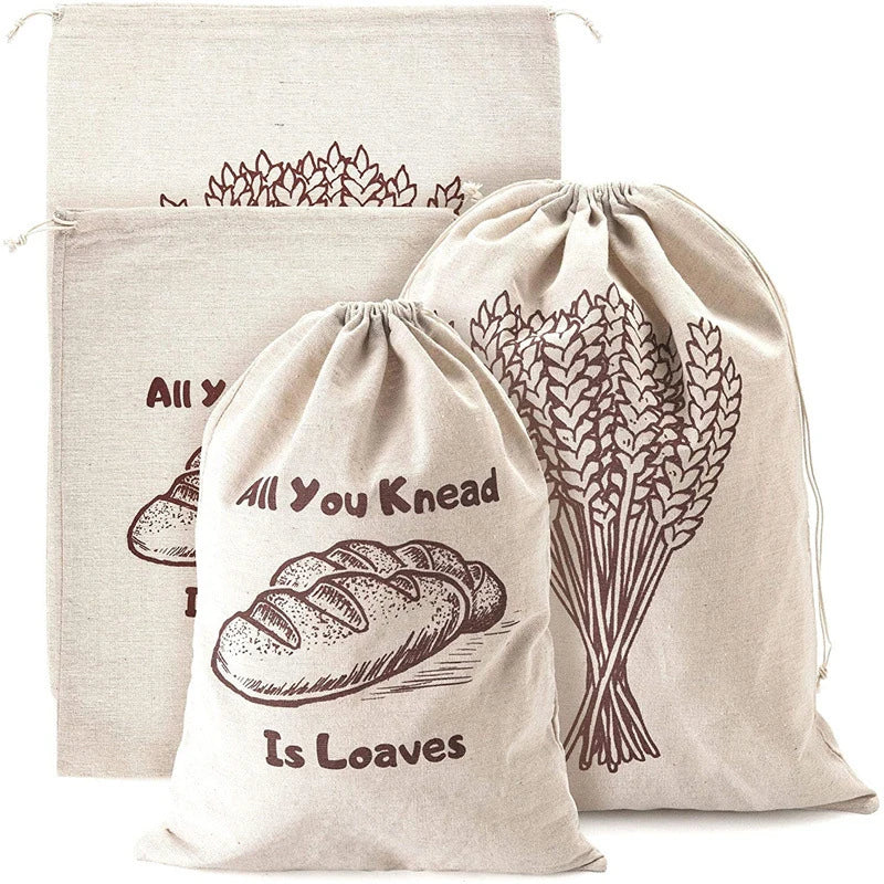 Reusable 100% Organic Cotton Canvas Custom Logo Vacuum Compressed Eco-Friendly Bread Storage Bag for Homemade Bread Food Storage
