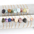 Gold Plated Special Natural Shaped Raw Crystal Adjustable Birth Stone Chain Bracelet