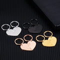 Vintage Cartoon Puzzle Heart Shape Stainless Steel Custom Engraved Keychain with Logo for Lovers-Couple Gift