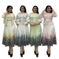 2025 African Women's Office Pleated Dresses With Coat Two Pieces Set Turkey Plus Size Printed Long Dresses Women Casual Suit Set