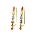 Gold Plated 925 Silver Rainbow Zircon Earrings-Women's Gift for Party Occasions