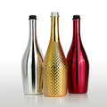 Custom Label Screen Printing & Electroplating 750ml Gold Blue Color Extra Flint Glass Cork Vodka Tequila Gin Liquor Bottle