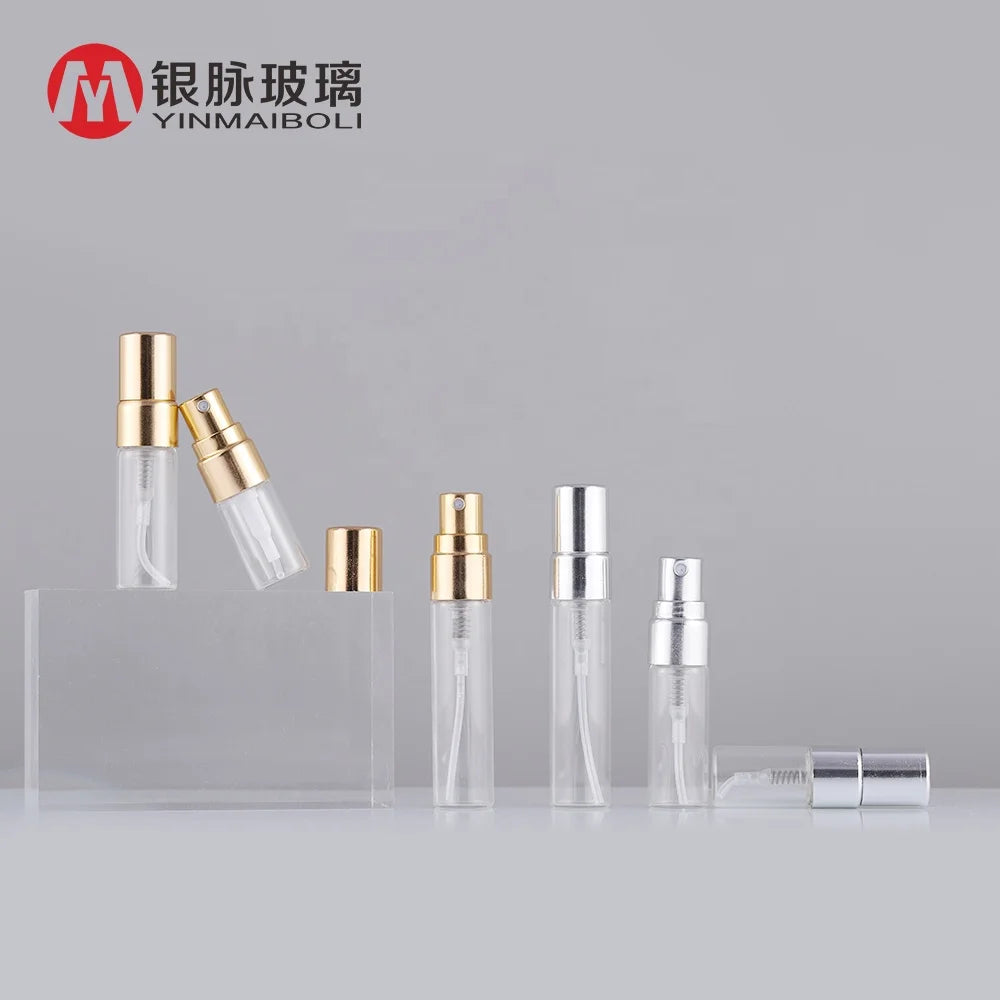 Hot Sale 2ml 3ml 5ml Perfume Tester Vial Clear Glass Perfume Bottle with Pump Sprayer Screen Printing