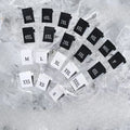 General Size Clothing Labels Black and White Woven Garment Labels