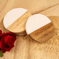Marble Insulated Coasters Asymmetrical Scandinavian Design Spliced Acacia Wood Coffee Placemats Tea Coasters Engraving