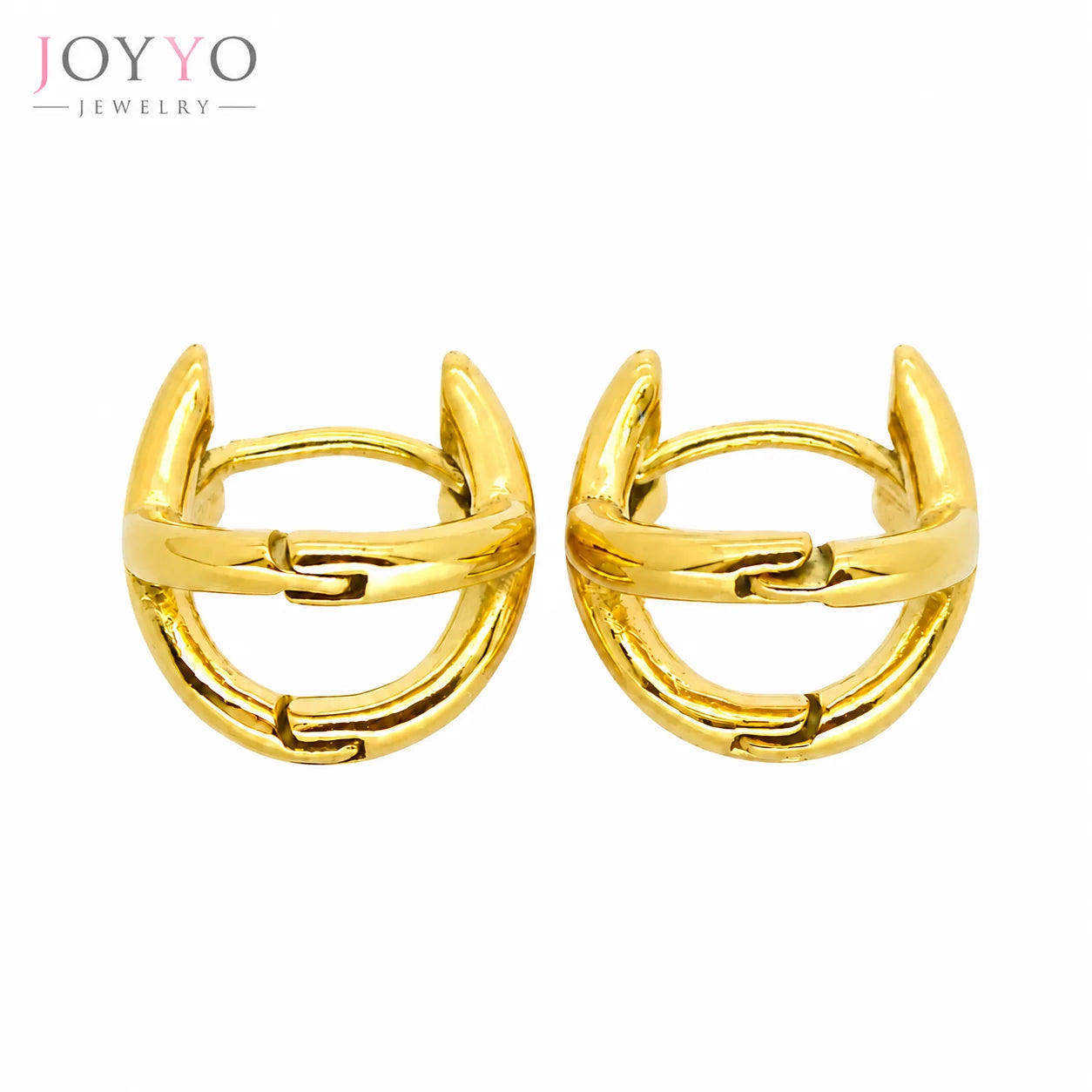Distinctive and Stylish Stainless Steel Women Earrings Gold Plated Ear Piercing Crossover Ear Fashions for Girls