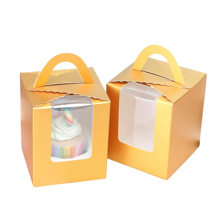 Dessert Box Cupcake Premium Cupcake Box with Handle Mini Muffin Box With Your logo