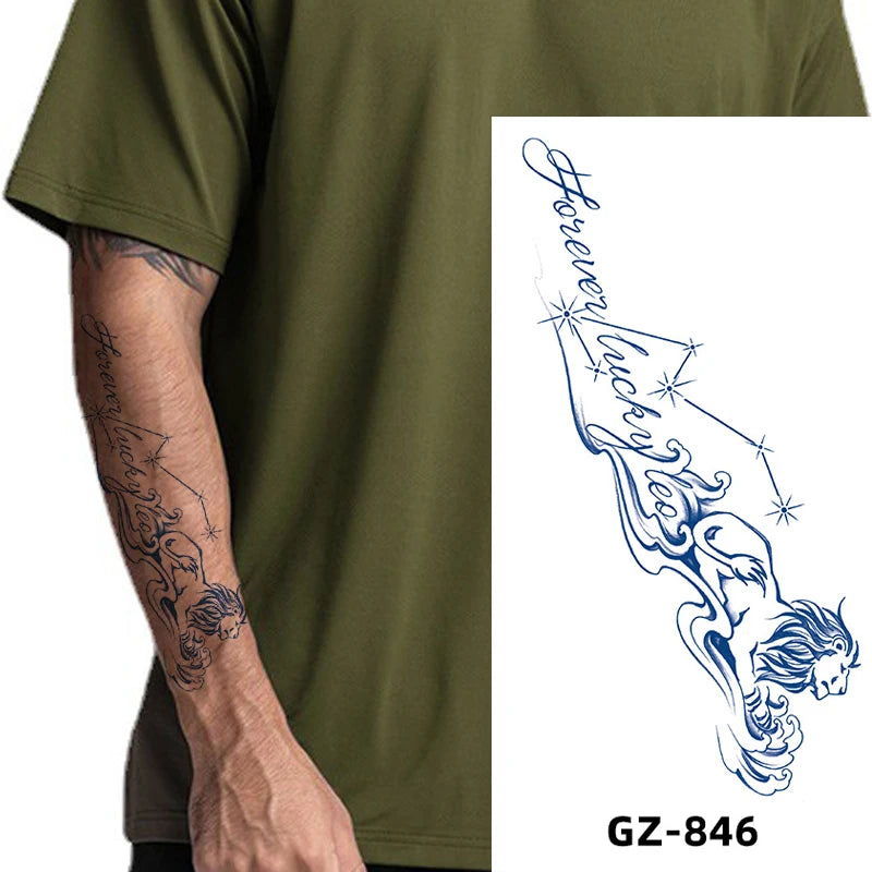 Wholesale Non-toxic Temporary Waterproof Body Tattoos Cool Juice Arm Tattoo Designs Men Water Transfer Paper PET Film 10-15 Days