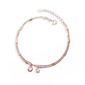 925 Sterling Silver Rose Gold Bracelet Love Heart Star Charm Fashion Trend Party Jewellery Engagement Anniversary Wedding Gift