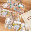 1Roll PET Material Campus Life Series Water Activated Handbook Decoration Stickers Waterproof Rubber for Masking Campus Theme