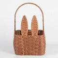 Cute Rabbit PP Rattan Portable Storage Basket Handmade Woven Outdoor Wicker Basket for Children's Picnic Made of Durable Plastic