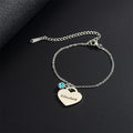 Personalized English Letter Necklace Pendant Birthday Stone Necklace Name Laser Engraving