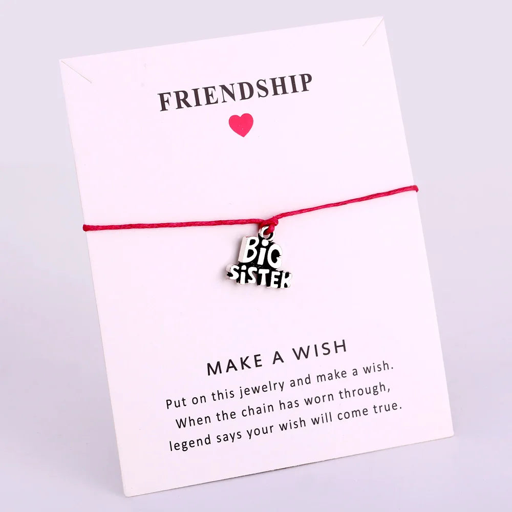 Faith Hope Joy Angel Peace I Love Heart My Boy Best Friend Forever Little Middle Big Sister Friends Stars Charm Bracelet
